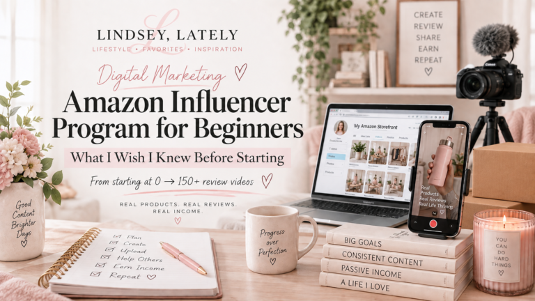 Amazon Influencer Program for beginners guide with creator workspace, review videos and storefront