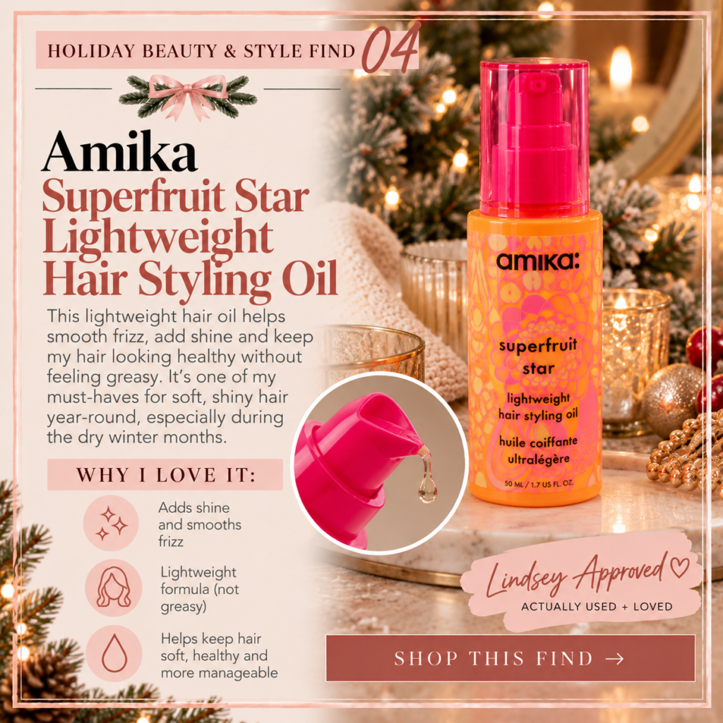 Amika Superfruit Star lightweight hair styling oil for dry frizzy hair
