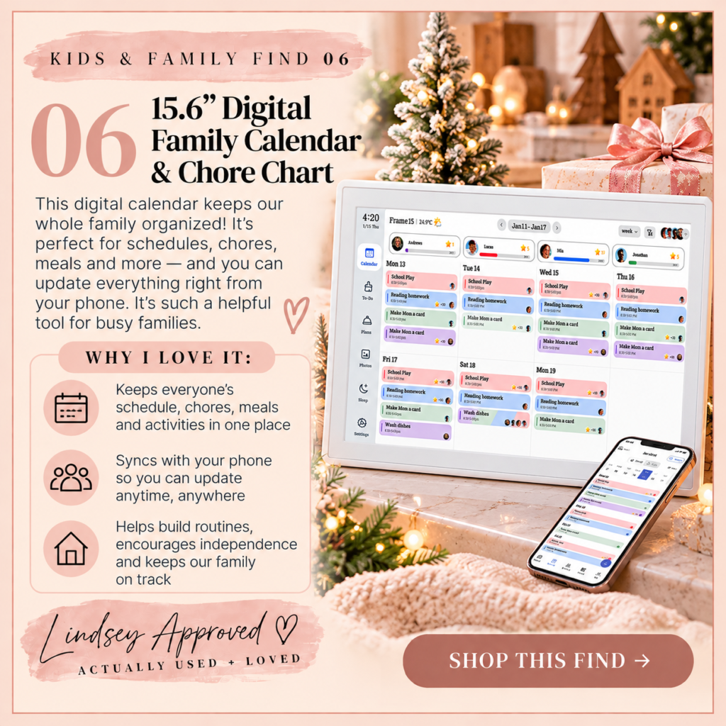 15.6 inch digital family calendar and chore chart for schedules, routines and family organization