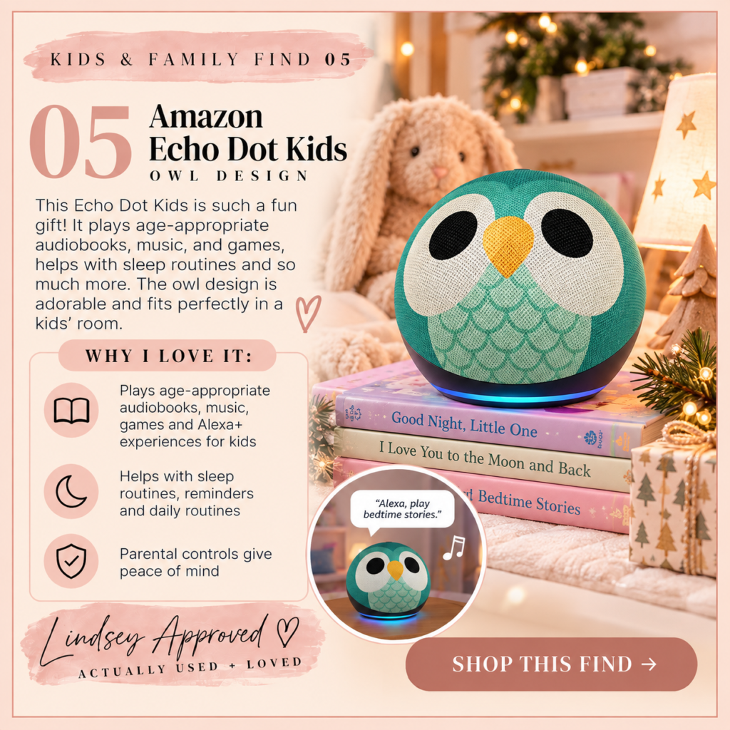 Echo Dot Kids owl smart speaker for audiobooks, music, routines and kids activities