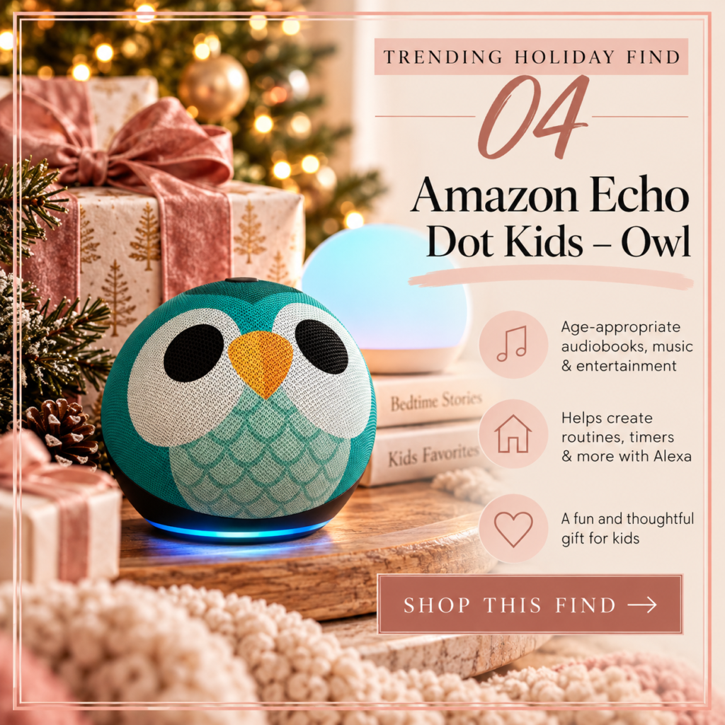 Amazon Echo Dot Kids Owl smart speaker Christmas gift idea for kids