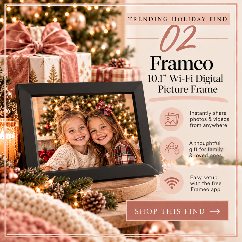 Frameo WiFi digital photo frame holiday gift idea