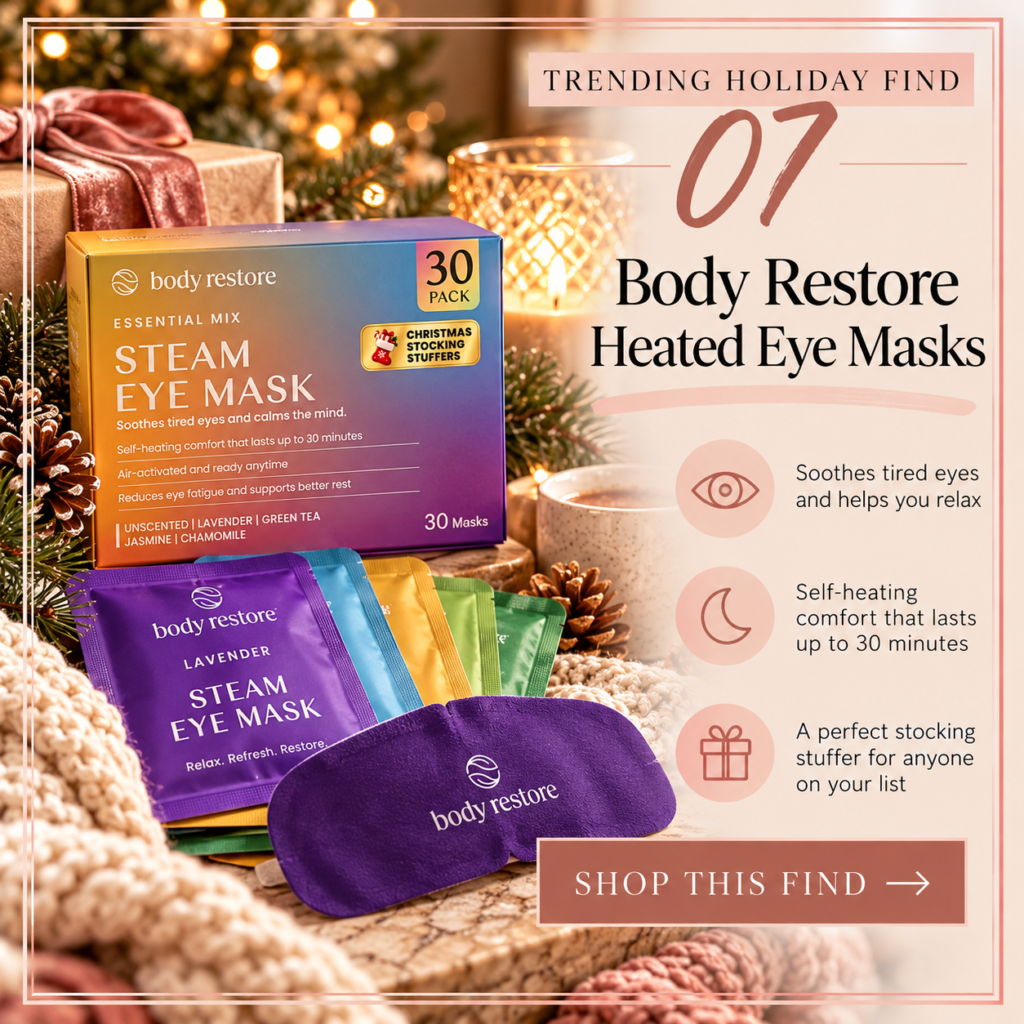 Body Restore heated steam eye masks Christmas stocking stuffer gift