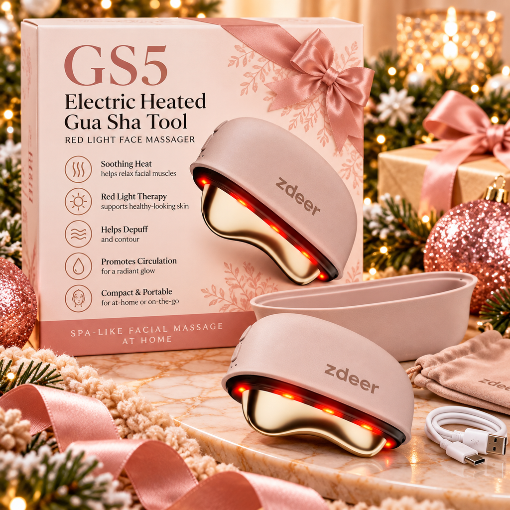 GS5 electric heated gua sha tool with red light Christmas gift for women