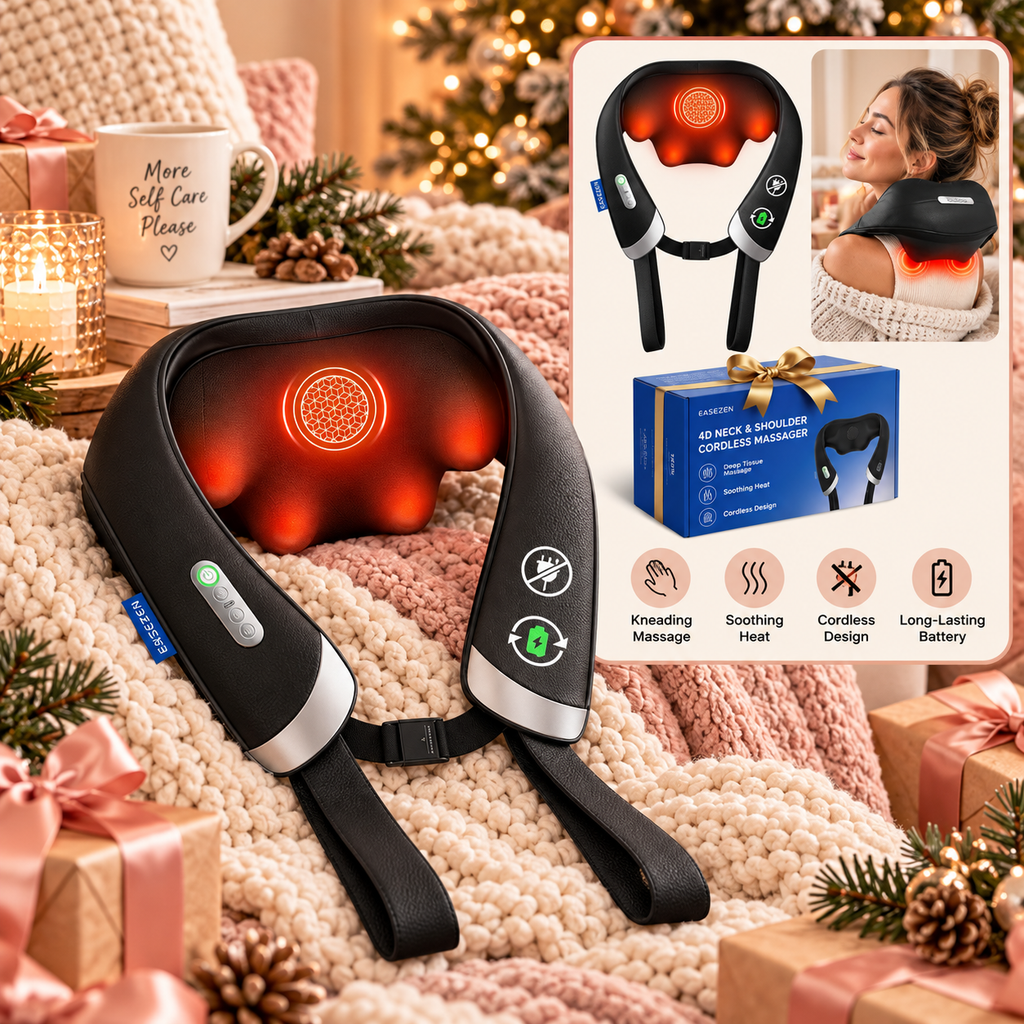 Cordless neck and shoulder massager with heat Christmas gift for women