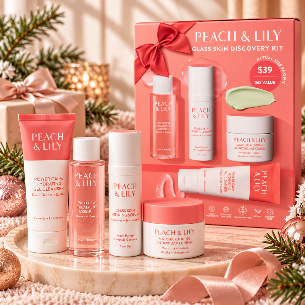 Peach & Lily Glass Skin Discovery Kit Christmas gift for women with four skincare products