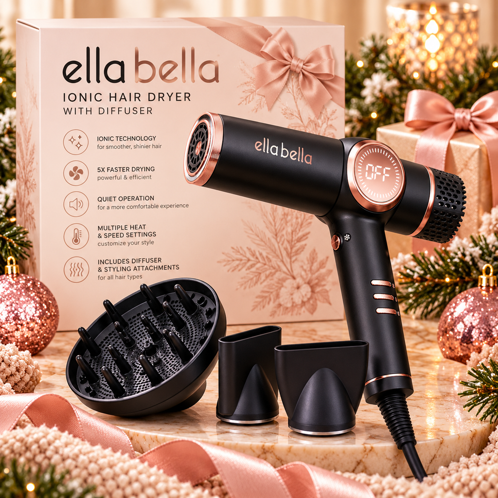 ELLA BELLA ionic hair dryer with diffuser Christmas gift for women