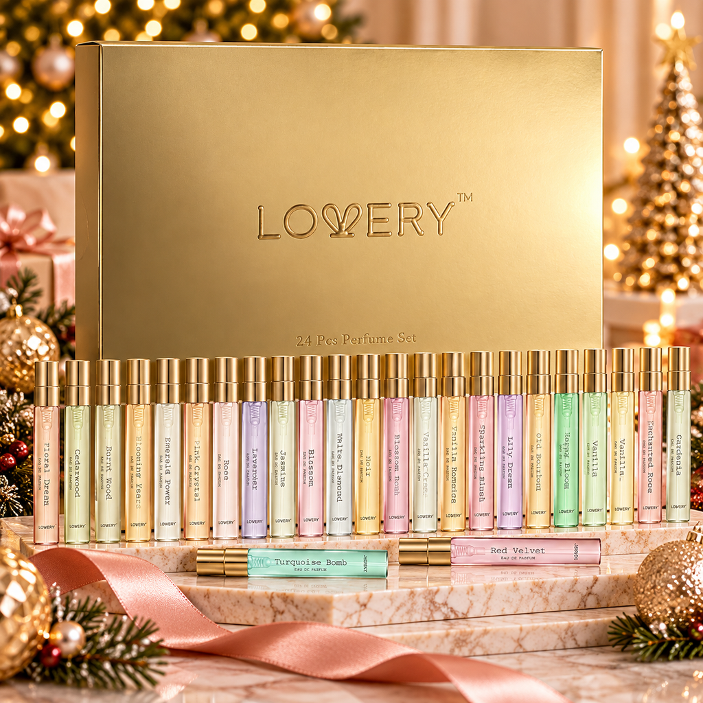 Lovery 24-Day Perfume Advent Calendar 2026 with 24 travel-size fragrances